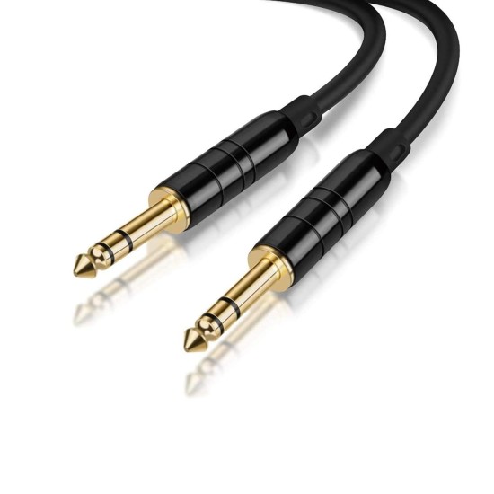 CableCreation 15 Feet 6.35mm 1/4" TRS to 6.35mm 1/4" TRS Balanced Stereo Audio Cable, Male to Male, 4.5 Meters (Black)