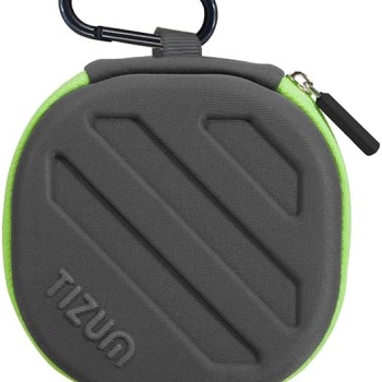 tizum Headphone Carrying Case - Multi Purpose Pocket Storage with Carabinr Hook, Travel Organizer for Headphone, Pen Drives, Memory Card, Cable (Grey)