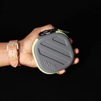 tizum Headphone Carrying Case - Multi Purpose Pocket Storage with Carabinr Hook, Travel Organizer for Headphone, Pen Drives, Memory Card, Cable (Grey)