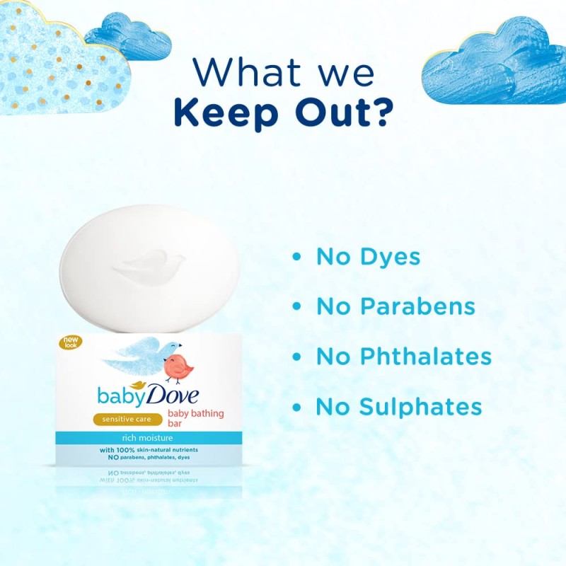 Baby Dove Rich Moisture Bathing Bar, 75g