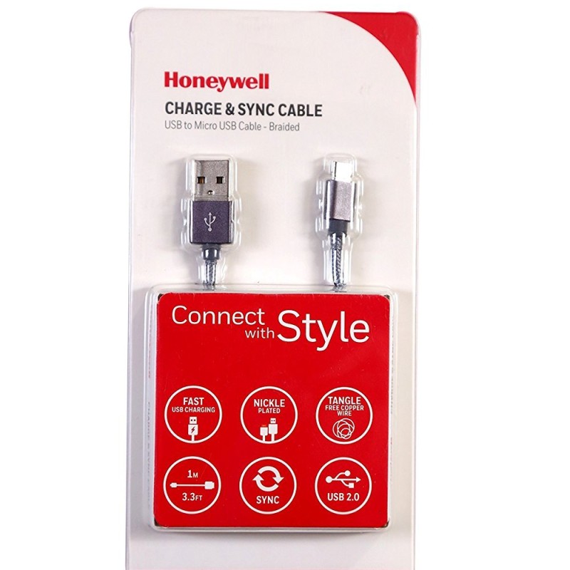 (Refurbished) Honeywell HC000009/CBL/1M/GRY/B Braided USB to Micro USB Cable (Grey) (Refurbished) Honeywell HC000009/CBL/1M/GRY/B Braided USB to Micro USB Cable (Grey)