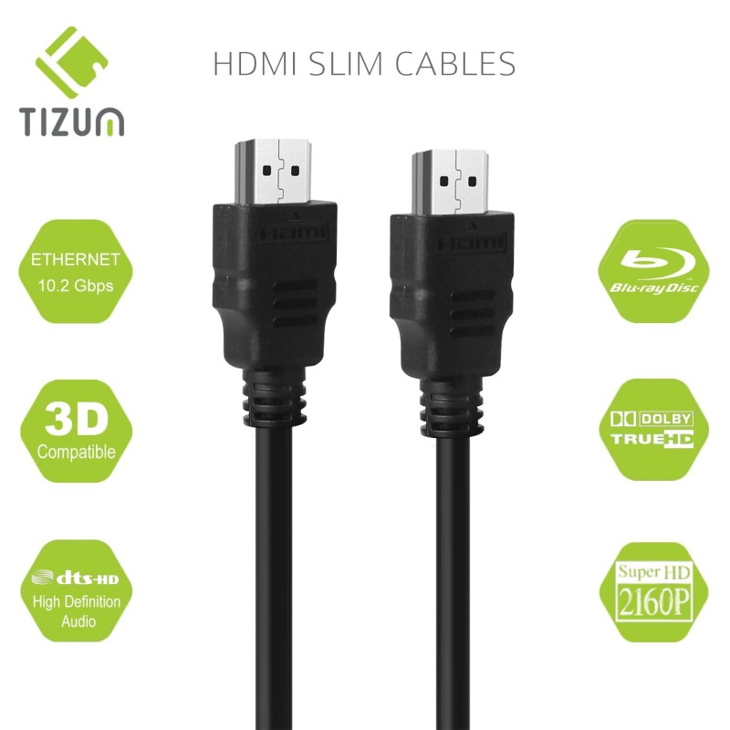 Tizum HDMI Cable 4K High Speed HDMI Cord 10.2 Gbps with Ethernet Support 4K,24Hz for All HDMI Devices, Laptop, Computer, UHD TV, Monitor, Xbox 360, PS4, PS5, Gaming Console (1.5 Meter/ 5 Feet)