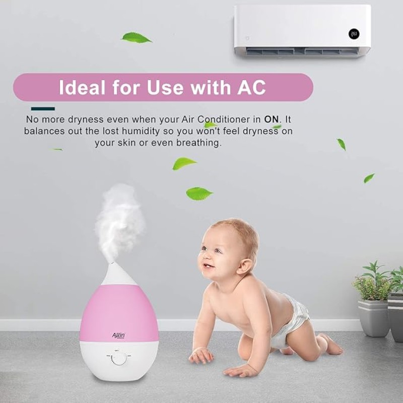 Allin Exporters J40 Ultrasonic Humidifier Cool Mist Air Purifier for Dryness, Cold and Cough Large Capacity for Room, Baby, Plants, Bedroom (1 Year Warranty) (4 LTR) Allin Exporters J40 Ultrasonic Humidifier Cool Mist Air Purifier for Dryness, Cold and Cough Large Capacity for Room, Baby, Plants, Bedroom (1 Year Warranty) (4 LTR)