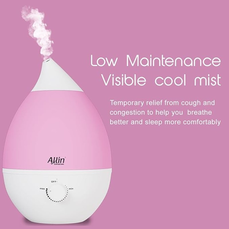 Allin Exporters J40 Ultrasonic Humidifier Cool Mist Air Purifier for Dryness, Cold and Cough Large Capacity for Room, Baby, Plants, Bedroom (1 Year Warranty) (4 LTR) Allin Exporters J40 Ultrasonic Humidifier Cool Mist Air Purifier for Dryness, Cold and Cough Large Capacity for Room, Baby, Plants, Bedroom (1 Year Warranty) (4 LTR)
