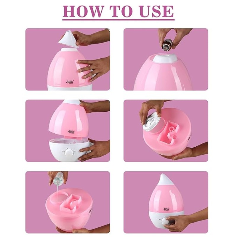 Allin Exporters J40 Ultrasonic Humidifier Cool Mist Air Purifier for Dryness, Cold and Cough Large Capacity for Room, Baby, Plants, Bedroom (1 Year Warranty) (4 LTR) Allin Exporters J40 Ultrasonic Humidifier Cool Mist Air Purifier for Dryness, Cold and Cough Large Capacity for Room, Baby, Plants, Bedroom (1 Year Warranty) (4 LTR)