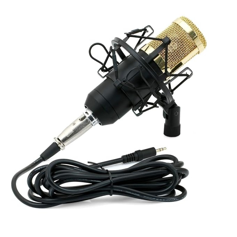 Powerpak Bm 800 Black Professional Condenser Microphone Mic Sound Studio Recording Dynamic (Requires Phantom Power) - Xlr