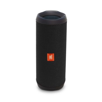 JBL Flip 4, Wireless Portable Bluetooth Speaker with Mic, Signature Sound with Bass Radiator, Vibrant Colors with Rugged Fabric Design, Connect+, IPX7 Waterproof & AUX (Black)