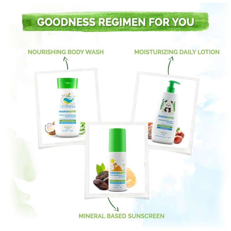 Mamaearth Deeply Nourishing Body Wash For Babies - 200ml | Infused with Coconut Oil, Orange Essential Oil & Aloe Vera Extract | Deeply Nourishing, Tear-Free Cleanser