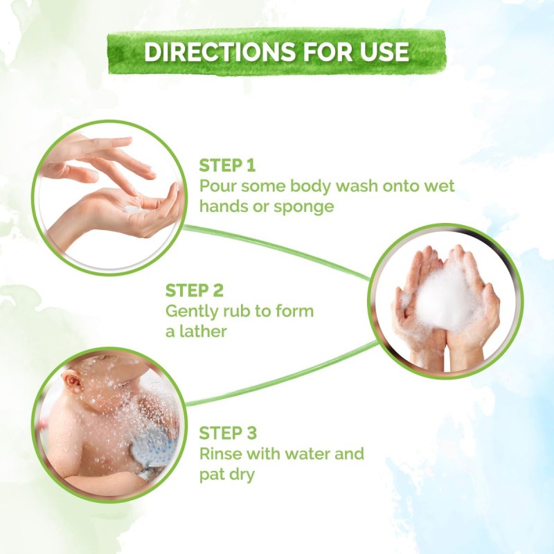 Mamaearth Deeply Nourishing Body Wash For Babies - 200ml | Infused with Coconut Oil, Orange Essential Oil & Aloe Vera Extract | Deeply Nourishing, Tear-Free Cleanser