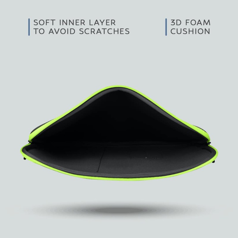 AirCase Premium laptopss Bag with 6 Pockets fits Upto 13.3 laptopsss MacBook, Wrinkle Free, Padded, Waterproof Light Neoprene case Cover Sleeve Pouch, for Men and Women, Black