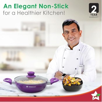 Wonderchef Royal Velvet Non-Stick 24cm Kadhai with Lid and Handles | Glass Lid | Induction Ready | Soft-Touch Handles |Non � Toxic I Virgin Aluminium| 3 mm Thick | 2 Year Warranty | Purple Wonderchef Royal Velvet Non-Stick 24cm Kadhai with Lid and Handles | Glass Lid | Induction Ready | Soft-Touch Handles |Non � Toxic I Virgin Aluminium| 3 mm Thick | 2 Year Warranty | Purple