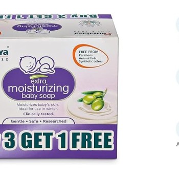 Himalaya Extra Moisturizing Baby Soap buy 3 GET 1FREE (3 N*75+1N 75g Free) No 1 Doctor Prescribed Brand | Aloe, Olive, Milk| Cleanses & Moisturizes Baby's Skin Himalaya Extra Moisturizing Baby Soap buy 3 GET 1FREE (3 N*75+1N 75g Free) No 1 Doctor Prescribed Brand | Aloe, Olive, Milk| Cleanses & Moisturizes Baby's Skin