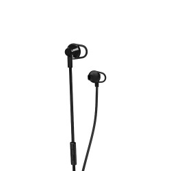 HP 150 Black Wired Headphones On Ear Headset with in-Line Microphone/Taggle-Free with Long & Flat Cord/1 Year RTB Warranty, X7B04AA (Black)