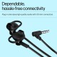 HP 150 Black Wired Headphones On Ear Headset with in-Line Microphone/Taggle-Free with Long & Flat Cord/1 Year RTB Warranty, X7B04AA (Black)