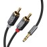 CableCreation RCA Cable, 3.5 mm to RCA Stereo Audio Y Splitter, 2RCA Male to Male Cable for TV, Smartphones, MP3, Tablets, Speakers, Home Theater (1.6 ft, Gold Plated Black)