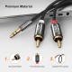 CableCreation RCA Cable, 3.5 mm to RCA Stereo Audio Y Splitter, 2RCA Male to Male Cable for TV, Smartphones, MP3, Tablets, Speakers, Home Theater (1.6 ft, Gold Plated Black)