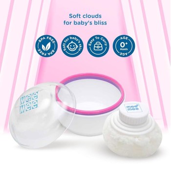Mee Mee Soft-Feel Blue Powder Puff with with Box Holder Container for New Born and Kids | Gentle Touch for Your Little One's Skin | BPA-Free (Single Pack) Mee Mee Soft-Feel Blue Powder Puff with with Box Holder Container for New Born and Kids | Gentle Touch for Your Little One's Skin | BPA-Free (Single Pack)