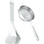 Petals Stainless Steel Tea Strainer and Masher Set, 2-Pieces, Silver