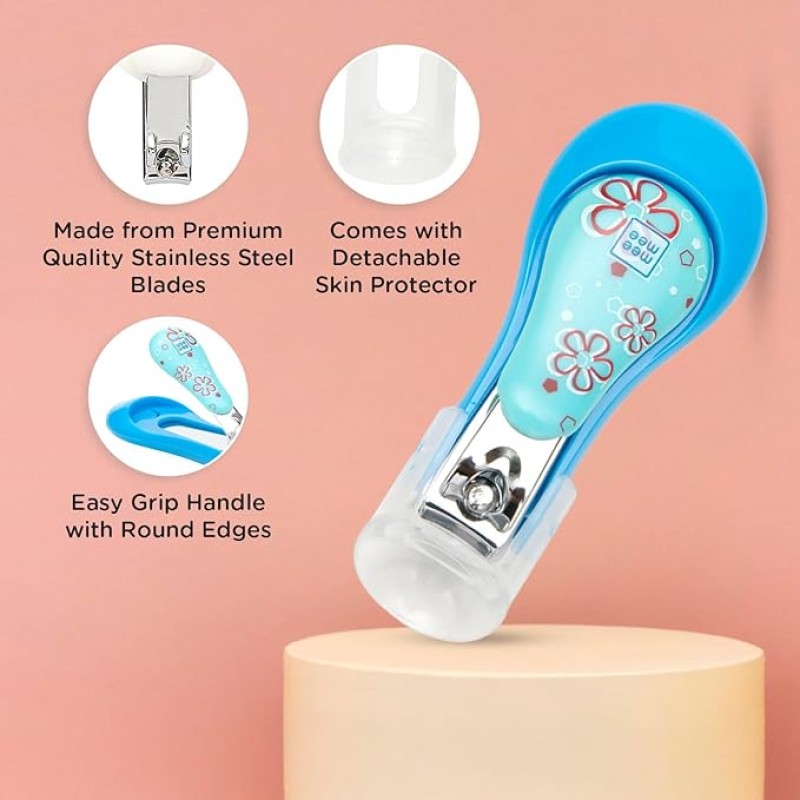 Mee Mee Protective Baby Nail Clipper Cutter with Skin Guard (Blue)(Pack of 1) Mee Mee Protective Baby Nail Clipper Cutter with Skin Guard (Blue)(Pack of 1)