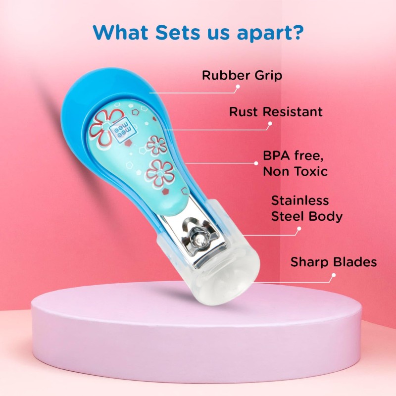 Mee Mee Protective Baby Nail Clipper Cutter with Skin Guard (Blue)(Pack of 1) Mee Mee Protective Baby Nail Clipper Cutter with Skin Guard (Blue)(Pack of 1)
