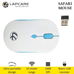 LAPCARE Safari 2.4G 1600 DPI Compact Wireless Mouse with Nano Receiver and 10 Meter Range 