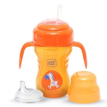 Mee Mee Baby Trainer Sippy Cup | Soft Spout, Leakproof Sipper for Toddlers | Dual Handle for Easy Grip | Non -Toxic, Lightweight & BPA Free, Orange (210 Ml)