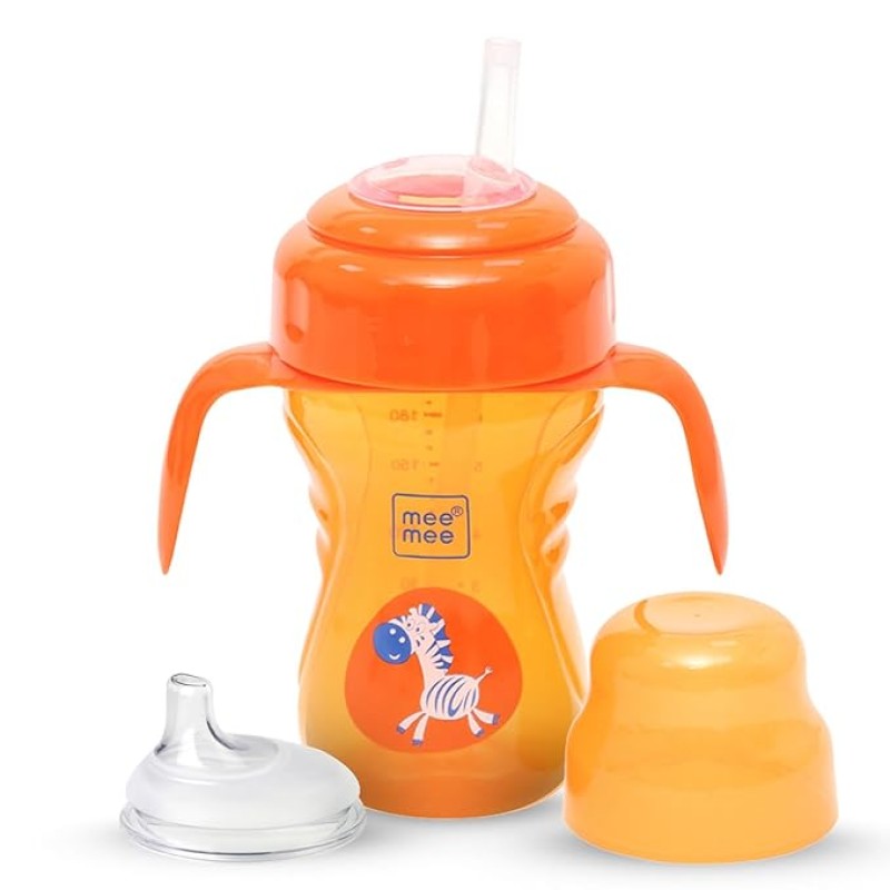 Mee Mee Baby Trainer Sippy Cup | Soft Spout, Leakproof Sipper for Toddlers | Dual Handle for Easy Grip | Non -Toxic, Lightweight & BPA Free, Orange (210 Ml) Mee Mee Baby Trainer Sippy Cup | Soft Spout, Leakproof Sipper for Toddlers | Dual Handle for Easy Grip | Non -Toxic, Lightweight & BPA Free, Orange (210 Ml)