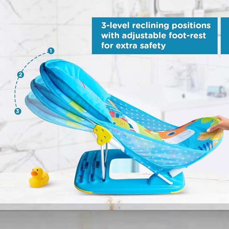 Mee Mee Newborn Baby Bather | Bath Chair for Newborns and Infants 0-12 Months | Foldable | 3 Position Adjustable chair | Anti Skid Base | Washable Soft Mesh Seat | for Babies Upto 5Kg (Blue) Mee Mee Newborn Baby Bather | Bath Chair for Newborns and Infants 0-12 Months | Foldable | 3 Position Adjustable chair | Anti Skid Base | Washable Soft Mesh Seat | for Babies Upto 5Kg (Blue)