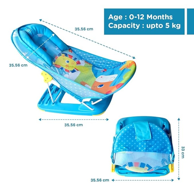 Mee Mee Newborn Baby Bather | Bath Chair for Newborns and Infants 0-12 Months | Foldable | 3 Position Adjustable chair | Anti Skid Base | Washable Soft Mesh Seat | for Babies Upto 5Kg (Blue) Mee Mee Newborn Baby Bather | Bath Chair for Newborns and Infants 0-12 Months | Foldable | 3 Position Adjustable chair | Anti Skid Base | Washable Soft Mesh Seat | for Babies Upto 5Kg (Blue)