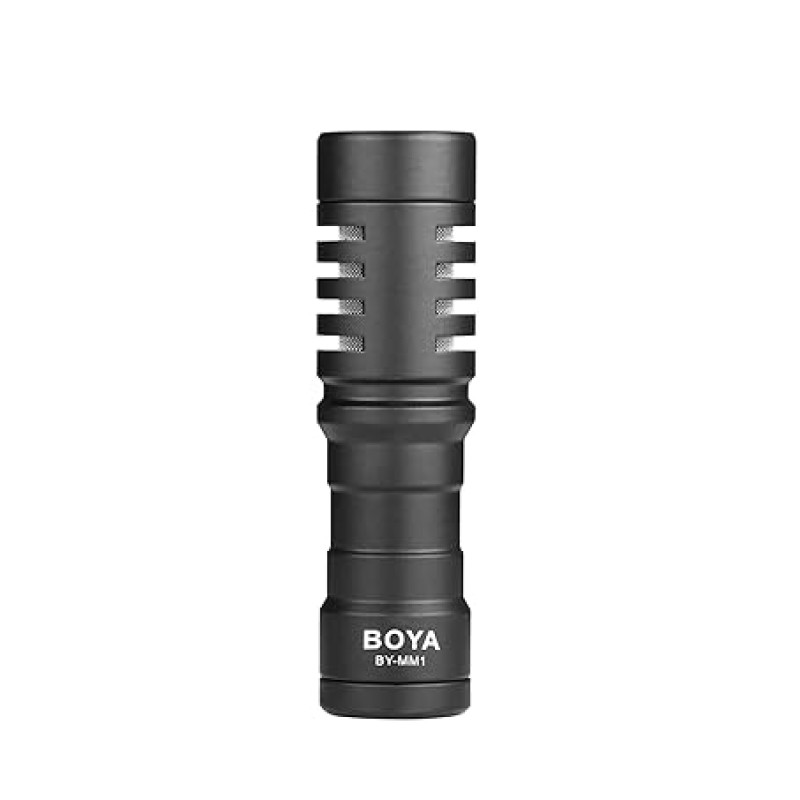 BOYA by-MM1 Universal Cardiod Shotgun Microphone Mini Mic for iOS iPhone 8 8 Plus 7 7 Plus 6 6s Mac iPad Tablet Canon Nikon DSLR Camera Camcorder