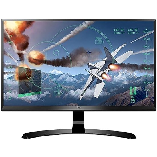 LG 24 inch (60.45 cm) 2560x1600 Pixels Gaming 4K UHD LED Monitor - 4K UHD, IPS Panel with HDMI, Display, Audio Out, Heaphone Ports - 24UD58 (Black)