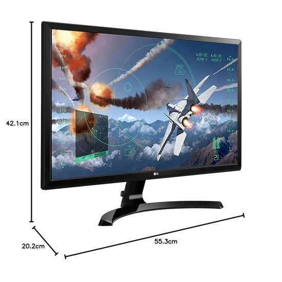LG 24 inch (60.45 cm) 2560x1600 Pixels Gaming 4K UHD LED Monitor - 4K UHD, IPS Panel with HDMI, Display, Audio Out, Heaphone Ports - 24UD58 (Black)