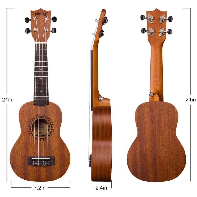 Juarez JRZ21UK 21" Soprano Ukulele Kit, AQUILA Strings, Sapele Body, Rosewood Fingerboard, Matte Finish, with Bag and Picks, Natural Juarez JRZ21UK 21" Soprano Ukulele Kit, AQUILA Strings, Sapele Body, Rosewood Fingerboard, Matte Finish, with Bag and Picks, Natural