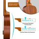 Juarez JRZ21UK 21" Soprano Ukulele Kit, AQUILA Strings, Sapele Body, Rosewood Fingerboard, Matte Finish, with Bag and Picks, Natural