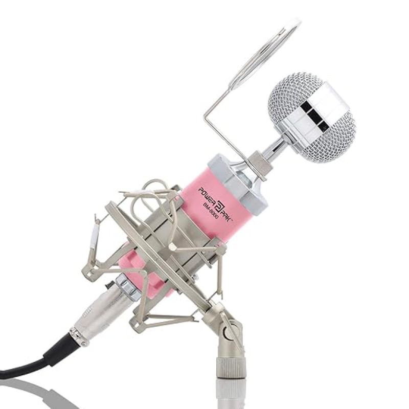 Powerpak BM 8000 Pink Condenser Sound Studio Recording Broadcasting Microphone+Pop Filter+Shock Mount (Requires Phantom Power or Sound Card) Powerpak BM 8000 Pink Condenser Sound Studio Recording Broadcasting Microphone+Pop Filter+Shock Mount (Requires Phantom Power or Sound Card)