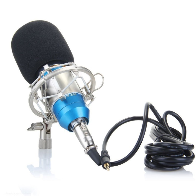 Powerpak Bm 800 Blue Professional Condenser Microphone With Metal Shock Mount (Requires Phantom Power Or Sound Card) - Usb Powerpak Bm 800 Blue Professional Condenser Microphone With Metal Shock Mount (Requires Phantom Power Or Sound Card) - Usb