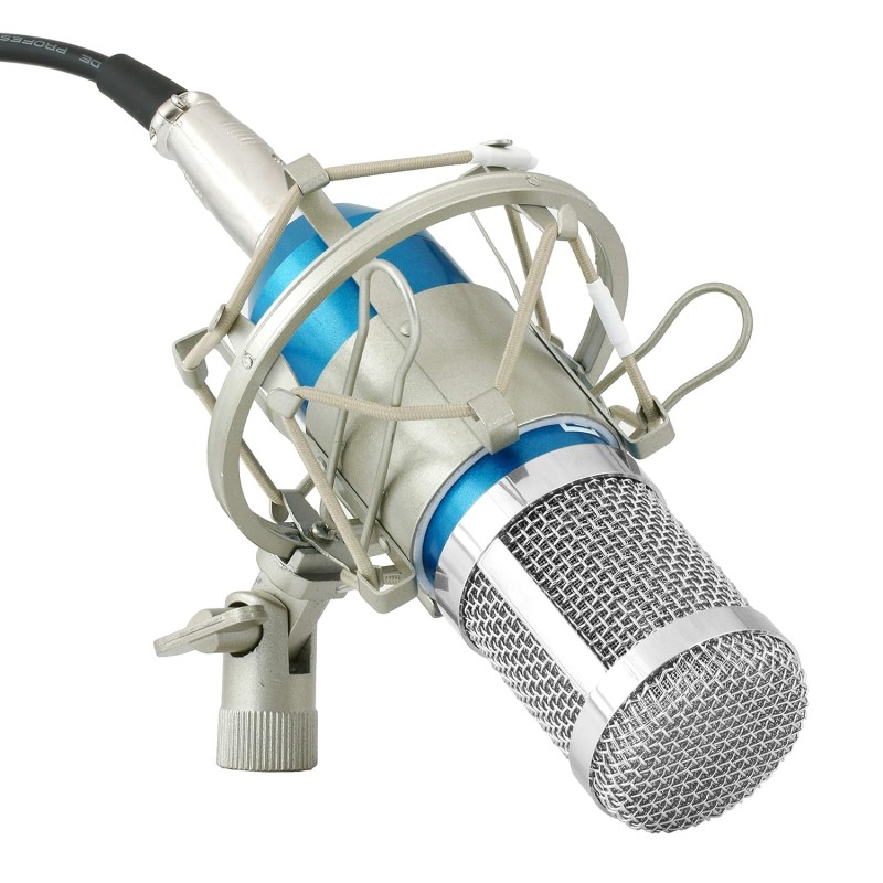 Powerpak Bm 800 Blue Professional Condenser Microphone With Metal Shock Mount (Requires Phantom Power Or Sound Card) - Usb Powerpak Bm 800 Blue Professional Condenser Microphone With Metal Shock Mount (Requires Phantom Power Or Sound Card) - Usb