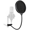 Ju�rez PF-100 6-inch Studio Microphone Pop Filter Shield Mask, Double Mesh Wind Screen with 360� Flexible Gooseneck and Quick Mount or Release Clamp for Recording, Singing and Broadcast Studio