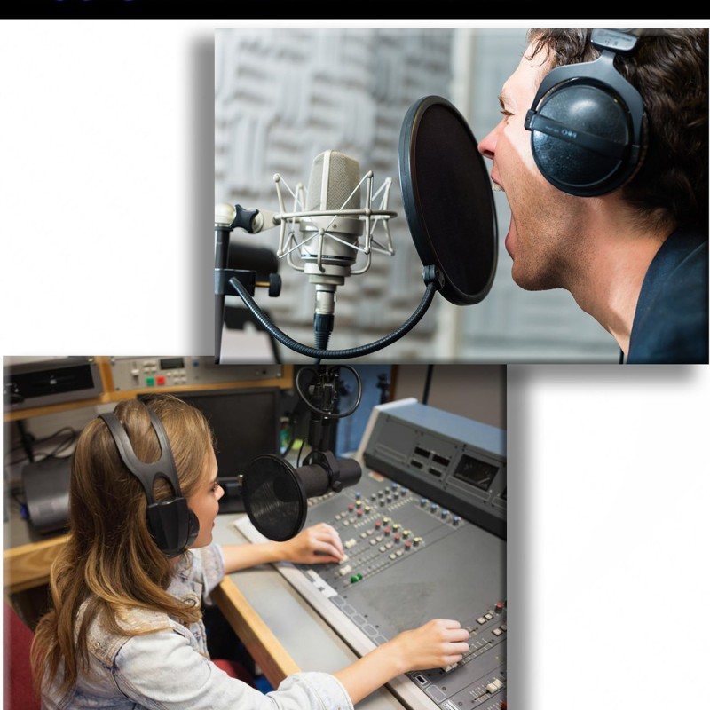 Ju�rez PF-100 6-inch Studio Microphone Pop Filter Shield Mask, Double Mesh Wind Screen with 360� Flexible Gooseneck and Quick Mount or Release Clamp for Recording, Singing and Broadcast Studio