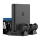 New World Playstation 4 PS4 PS4SLIM PS4 PRO Multifunctional Console Vertical stand with cooling fan and charging dock and disc stand(Stand Only Console,controller not included)