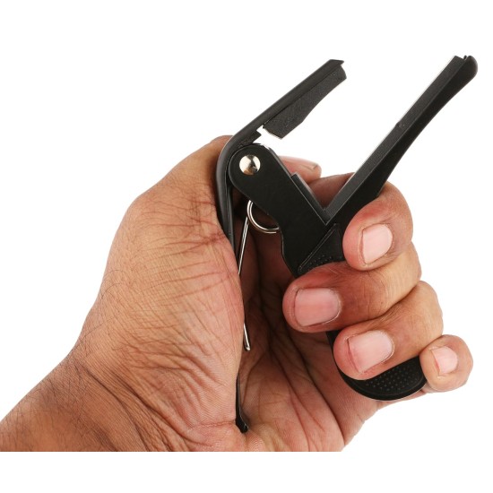 Juârez JRZ250 One Handed Trigger Guitar Metal Capo Quick Change for Ukulele, Electric and Acoustic Guitars, Black