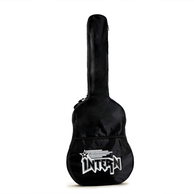 Intern INT-38C-SB Right hand Acoustic Guitar Kit, With Bag, Strings, Pick, Strap and String Winder (38C, BLACK)