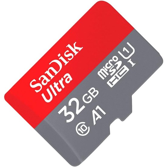 SanDisk 32GB Ultra microSDHC UHS-I Memory Card with Adapter - 98MB/s, C10, U1, Full HD, A1, Micro SD Card - SDSQUAR-032G-GN6MA