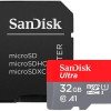 SanDisk 32GB Ultra microSDHC UHS-I Memory Card with Adapter - 98MB/s, C10, U1, Full HD, A1, Micro SD Card - SDSQUAR-032G-GN6MA SanDisk 32GB Ultra microSDHC UHS-I Memory Card with Adapter - 98MB/s, C10, U1, Full HD, A1, Micro SD Card - SDSQUAR-032G-GN6MA