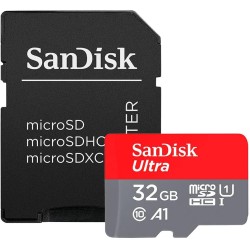 SanDisk 32GB Ultra microSDHC UHS-I Memory Card with Adapter - 98MB/s, C10, U1, Full HD, A1, Micro SD Card - SDSQUAR-032G-GN6MA