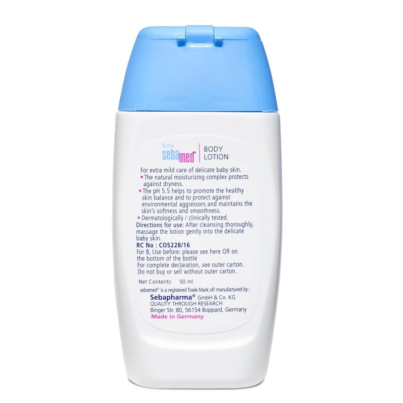 Sebamed Baby Body Lotion 50 ml|pH 5.5|Long lasting moisturiser|Quickly absorbed| Sebamed Baby Body Lotion 50 ml|pH 5.5|Long lasting moisturiser|Quickly absorbed|