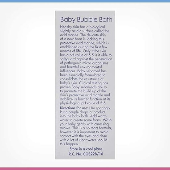 Baby Sebamed Bubble Bath|pH 5.5|With Chamomile|No Tears |200 ml