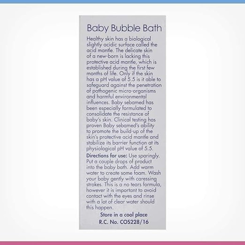 Baby Sebamed Bubble Bath|pH 5.5|With Chamomile|No Tears |200 ml