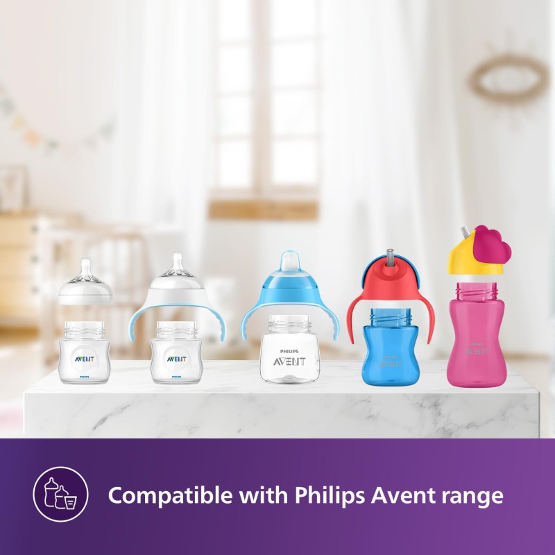 Philips Avent Sipper Bottle for Kids | No.1 Brand Recommended by Moms Worldwide | Leak Proof Design | Easy Grip with Silicone Handle | 9m+ | 200ml | Packof1 |(Blue/Purple)|SCF796/00