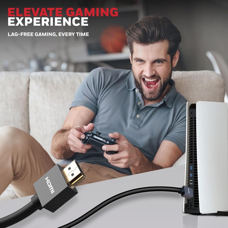 (Refurbished) Honeywell HDMI Cable v2.0 with Ethernet, 3D/4K@60Hz Ultra HD Resolution, 2 Mtr, 18 GBPS Transmission Speed, High-Speed, Compatible with all HDMI Devices Laptop Desktop TV Set-top Box Gaming Console